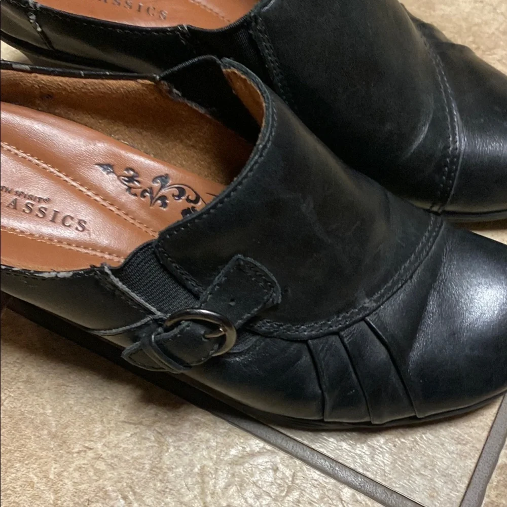 Earth Spirit Classics Leather Black Mules Classic Timeless Spring Quiet Luxury - Picture 2 of 8